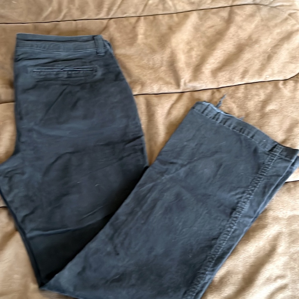 Black. 8 Short. Boot cut pants.